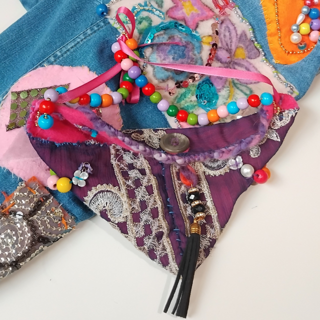 A patch on the denim jacket