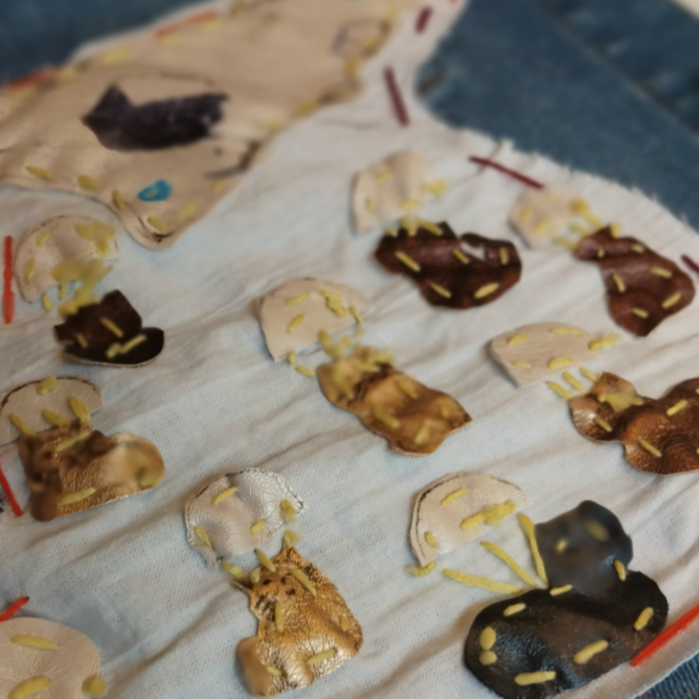 A patch on the denim jacket