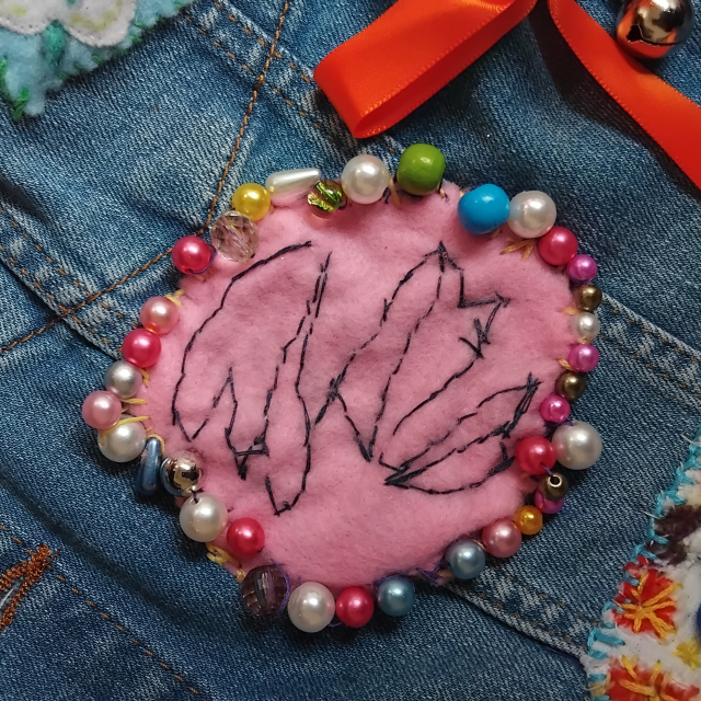 A patch on the denim jacket