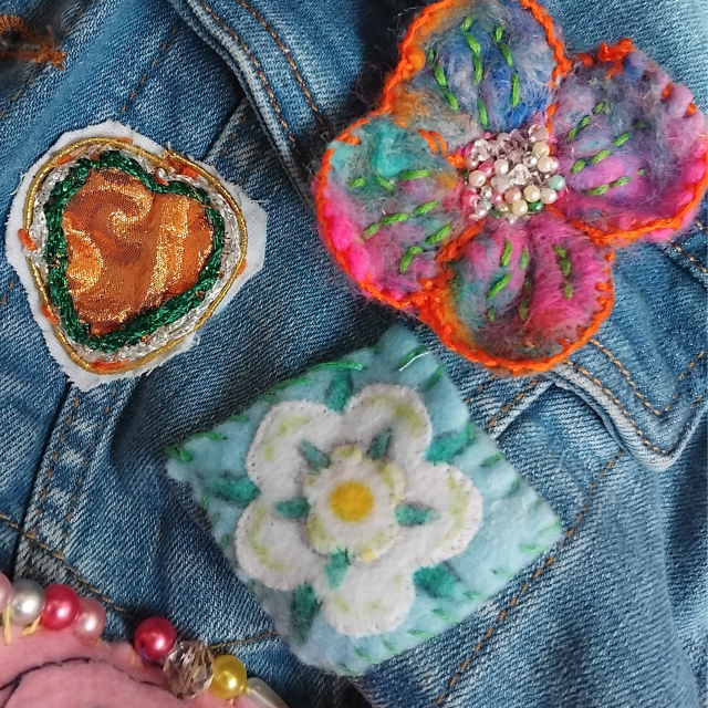 A patch on the denim jacket