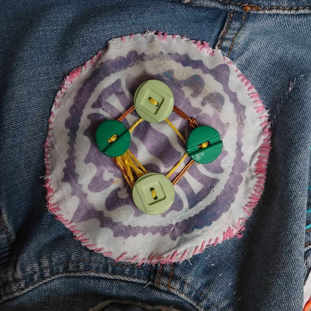 A patch on the denim jacket