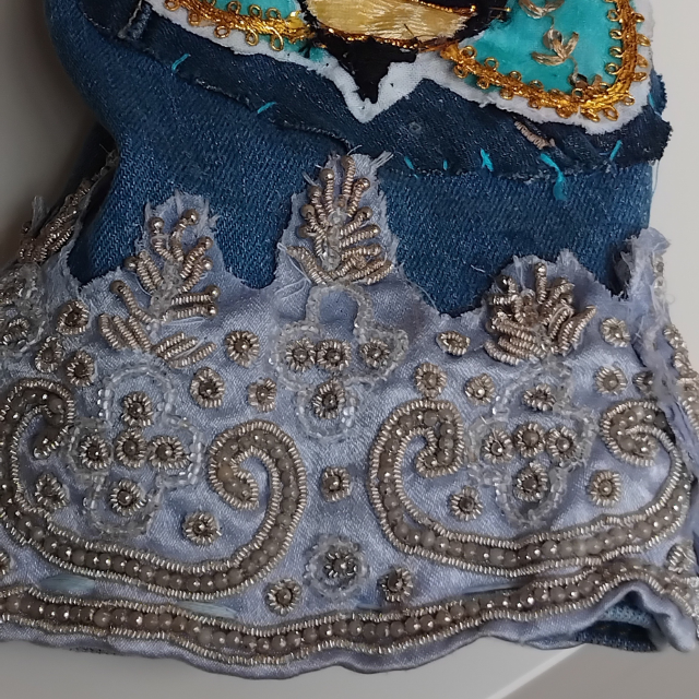 A patch on the denim jacket