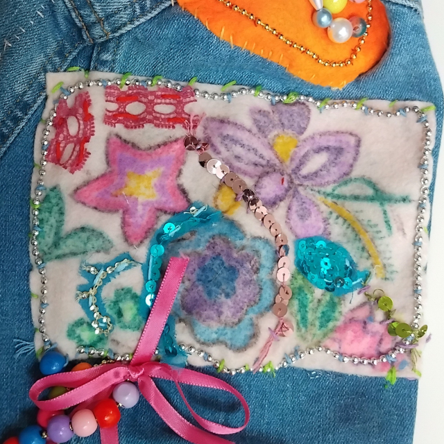 A patch on the denim jacket