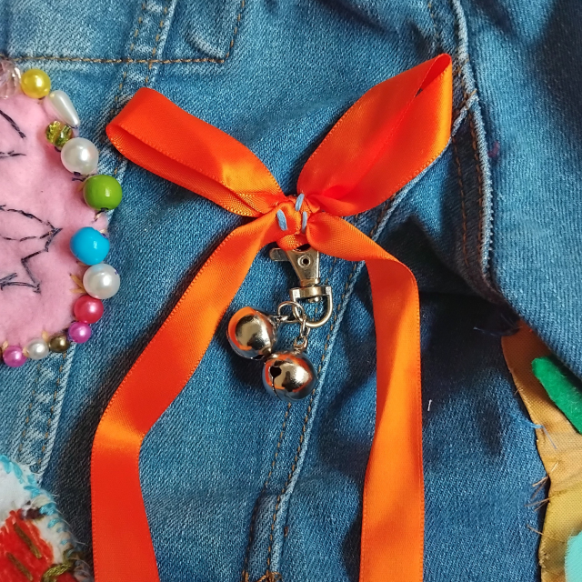 A patch on the denim jacket