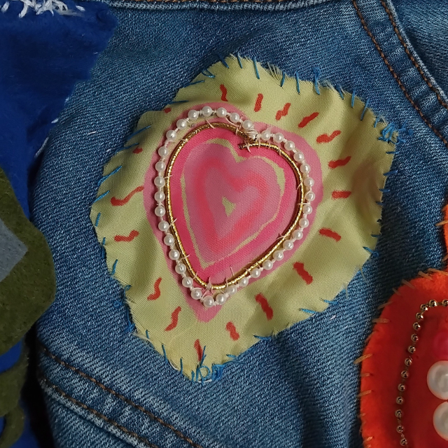 A patch on the denim jacket