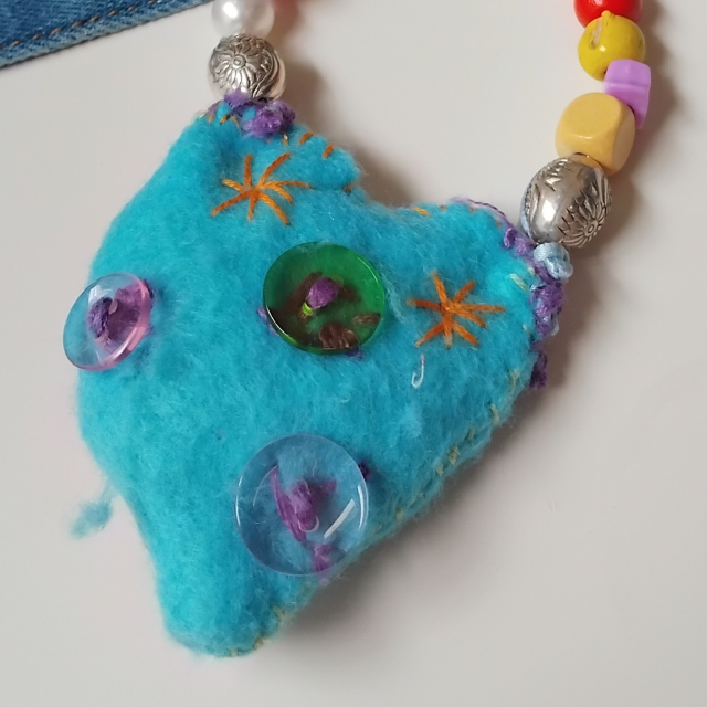 A patch on the denim jacket