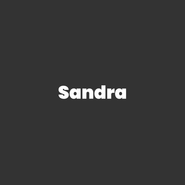 The name Sandra on a dark grey background